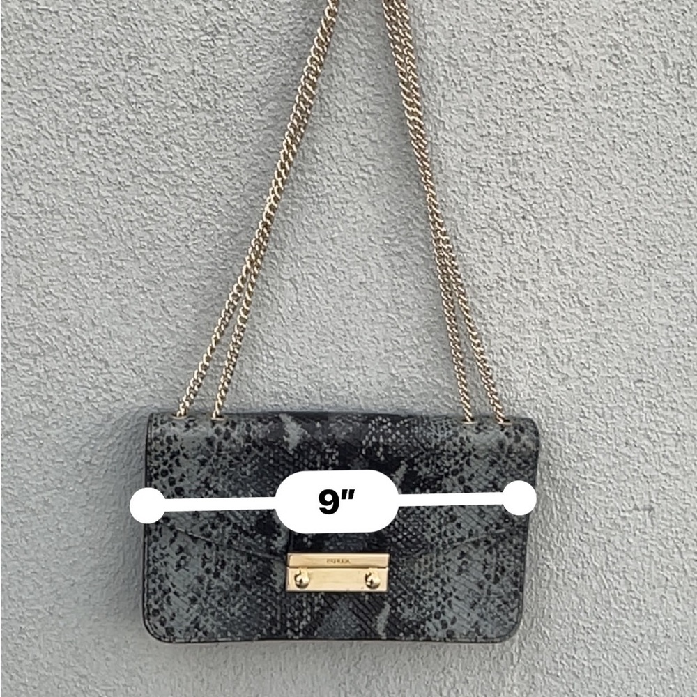 Python Print Gold Chain Crossbody Bag - image 8